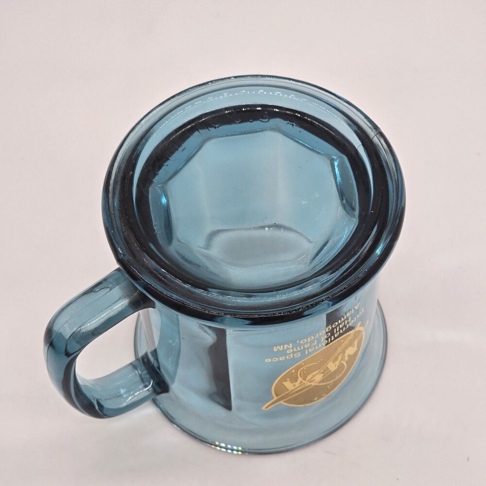 Vintage NASA International Space Hall of Fame Blue Glass Coffee Mug - Picture 4 of 4